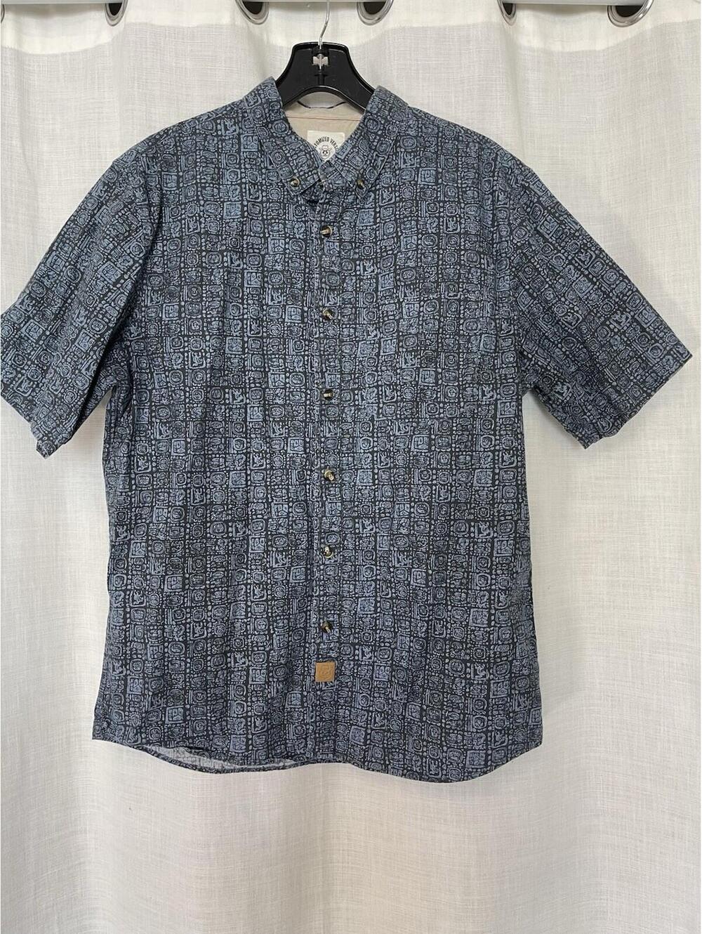 Dubinsky 100% Cotton Blue Print Short Sleeve Button Down Men’s L